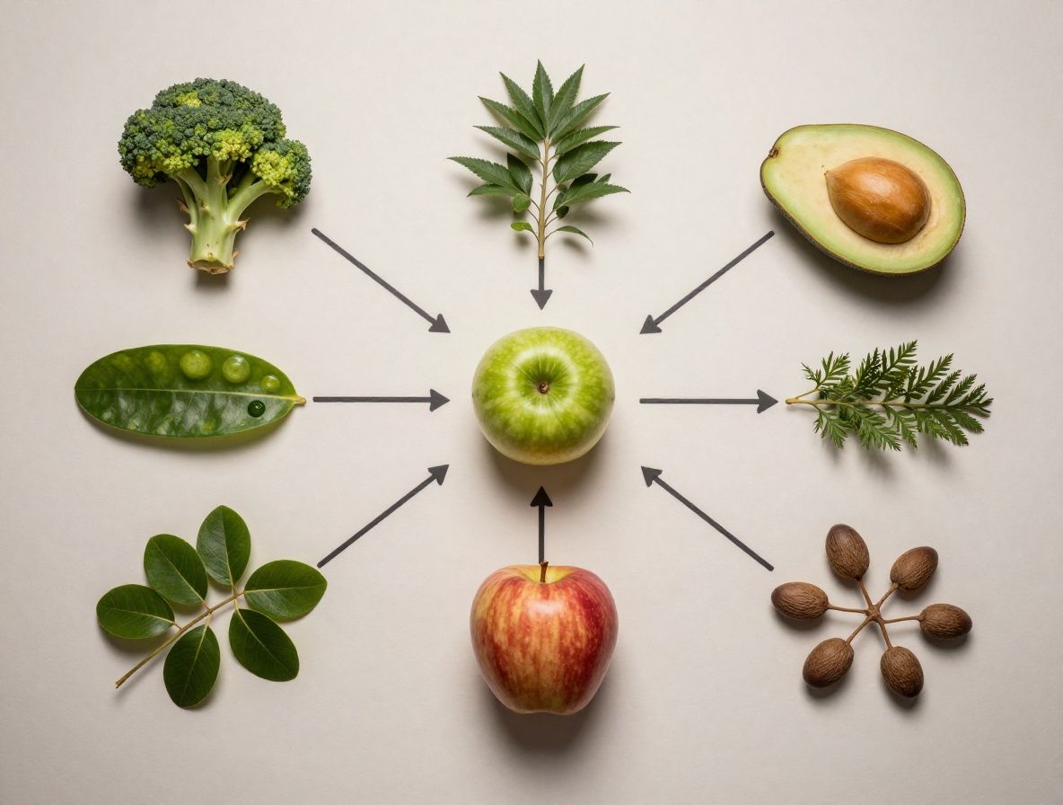 Abstrakcyjna wizualizacja procesów energetycznych - stylizowane diagramy, komórki i szlaki metaboliczne